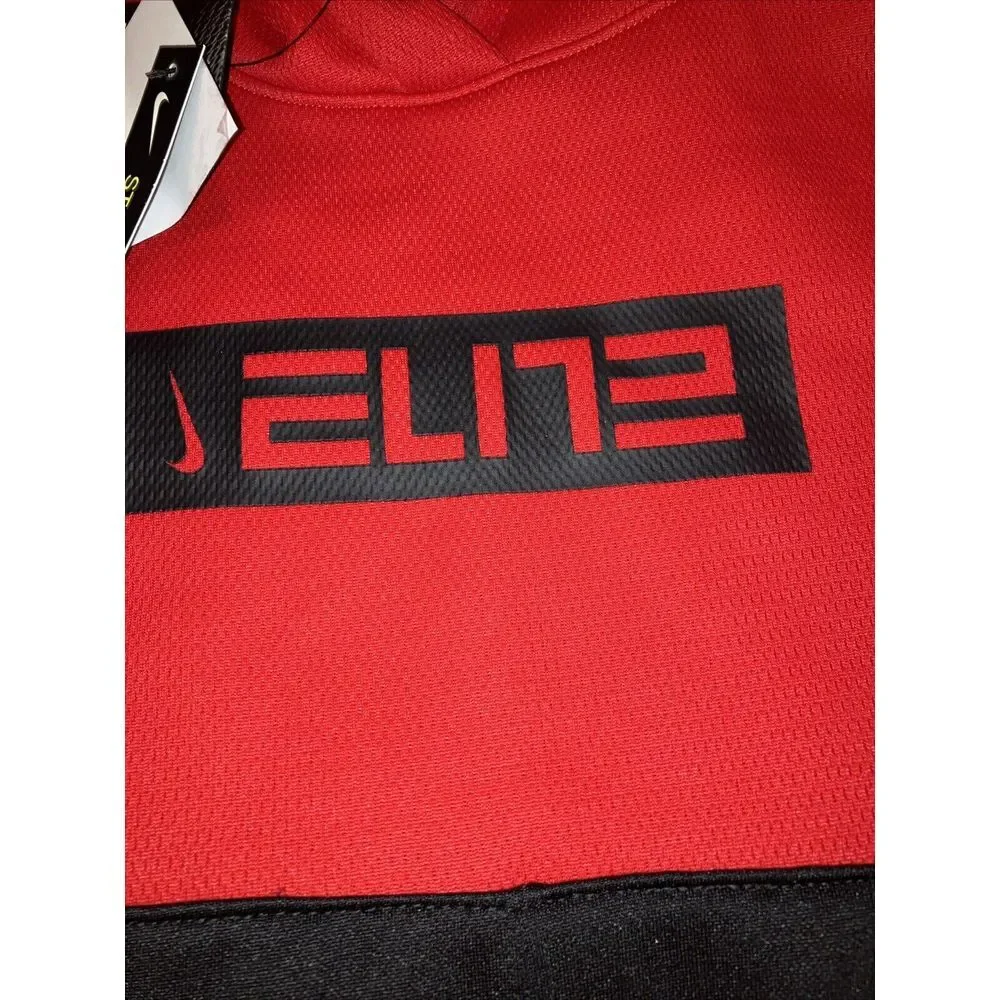 Nike NEW Elite‎ Basketball Pullover Hoodie Sweatshirt Dri-fit Boys XS 6/7 Red